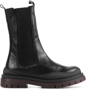 Cashott Vrouwen Leren Chelsea boots Laarzen Damesschoenen 26091 Zwart