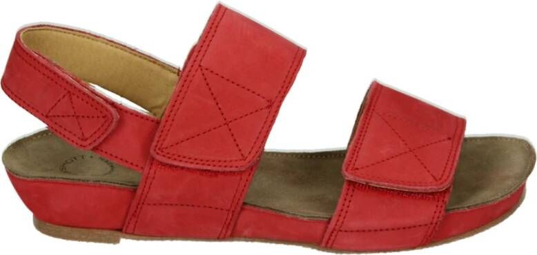 Ca'shott 61200503~~~~~~~~~~~~~~~~~~~~~~ Platte sandalen Dames Sandalen Rood