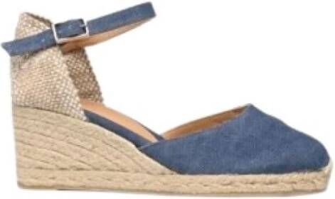 Castañer Wig Espadrilles met V-vormige Detail Blue Dames