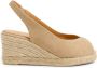 Castañer Open Teen Espadrilles met Touw Sleehak Beige Dames - Thumbnail 1