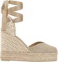 Castañer Rose Gouden Canvas Sleehak Espadrille Pink Dames - Thumbnail 3