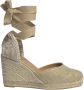 Castañer Beige Espadrille Sandalen met Raffia Sleehak Beige Dames - Thumbnail 7