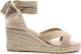 Castañer Beige Sleehak Sandalen met Enkelband - Thumbnail 1