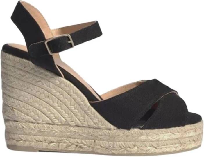 Castañer Blaudell Sleehak Espadrilles Black Dames