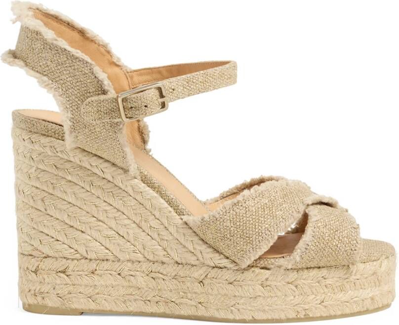 Castañer Verhoog je stijl met Bromelia Espadrille Sleehak Sandalen Beige Dames