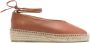 Castañer Bruin Leren Platte Schoenen met Enkelband - Thumbnail 1
