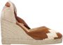 Castañer Cande katoenen espadrilles met striksluiting en 9 cm sleehak. Brown Dames - Thumbnail 1
