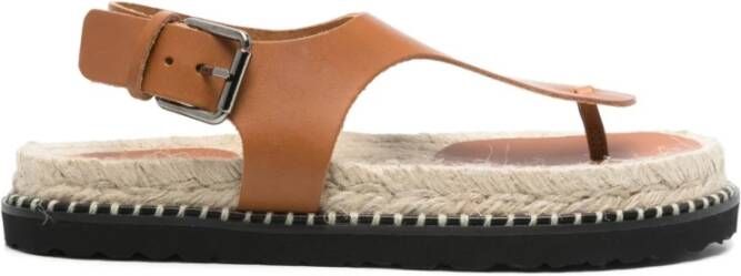Castañer Bruine Leren Sandalen met Enkelband