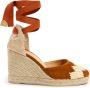Castañer Cande katoenen espadrilles met striksluiting en 9 cm sleehak. Brown Dames - Thumbnail 3