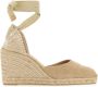 Castañer Zandkleurige Canvas Sleehak Sandalen Beige Dames - Thumbnail 1