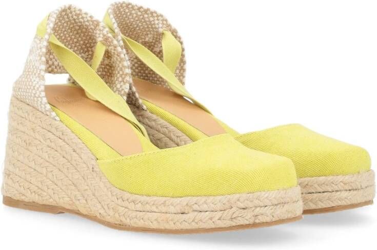 Castañer Canvas Espadrille Sleehak Sandaal Yellow Dames