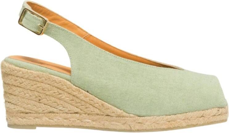 Castañer Canvas Sleehak Espadrille Green Dames