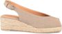 Castañer Canvas Sleehak Espadrilles met Open Neus Beige Dames - Thumbnail 8
