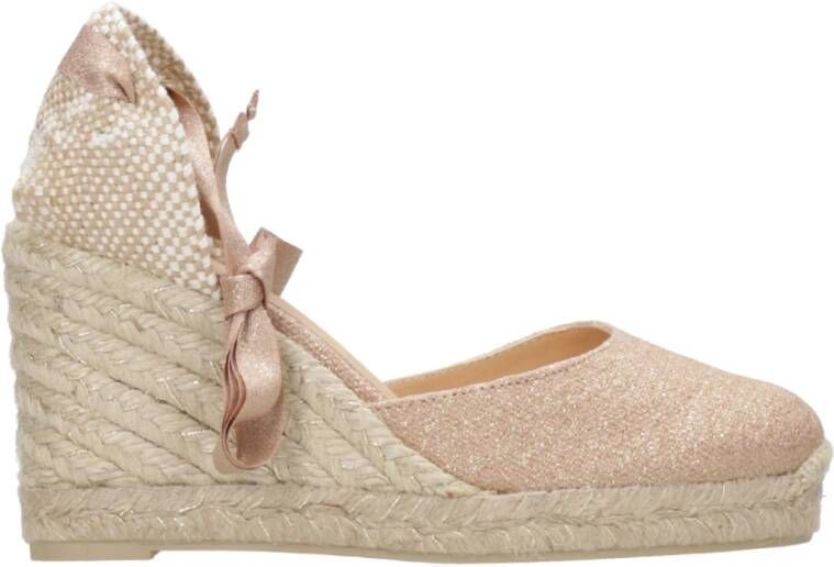 Castañer Handgemaakte Metallic Linnen Espadrilles Pink Dames