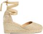 Castañer Carina metallic-linnen espadrilles met striksluiting en 7 cm sleehak. - Thumbnail 2