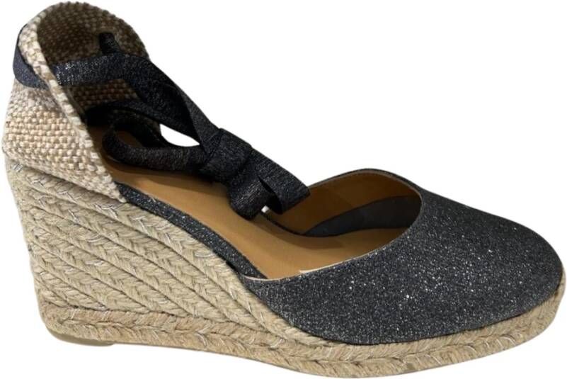 Castañer Carina Wedge Espadrilles met Glitterdetail Gray Dames