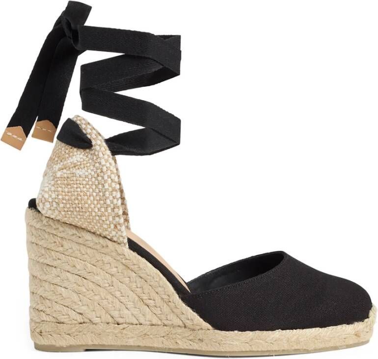 Castañer Zwarte Espadrille Sneakers met Enkelveters Black Dames - Foto 2