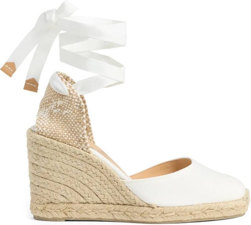 Castañer Witte Espadrille Sneakers met Enkelveters White Dames