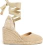 Castañer Zandkleurige Canvas Sleehak Sandalen Beige Dames - Thumbnail 3