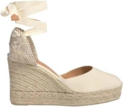 Castañer Carina 8ED 001 Sleehak Espadrilles Beige Dames