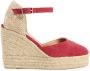 Castañer Carol gewassen katoenen espadrilles met enkelbandje met zijdelingse metalen gesp en 11 cm sleehak. - Thumbnail 1