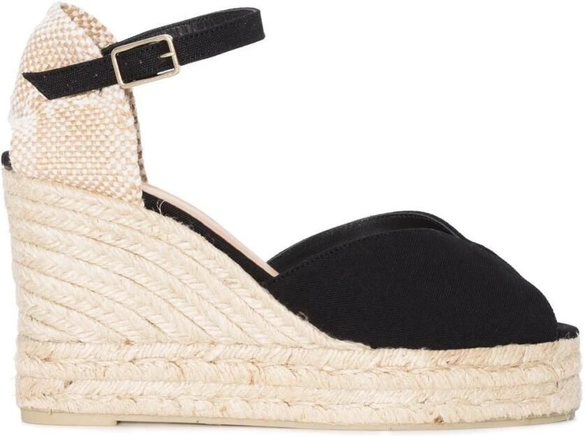 Castañer Zwarte Canvas Platform Wedge Espadrilles Black Dames - Foto 4