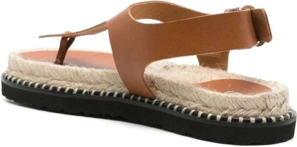 Castañer Bruine Leren Sandalen met Enkelband