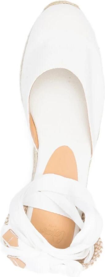Castañer Carina -katoenen espadrilles met striksluiting en 5 cm sleehak. - Foto 2