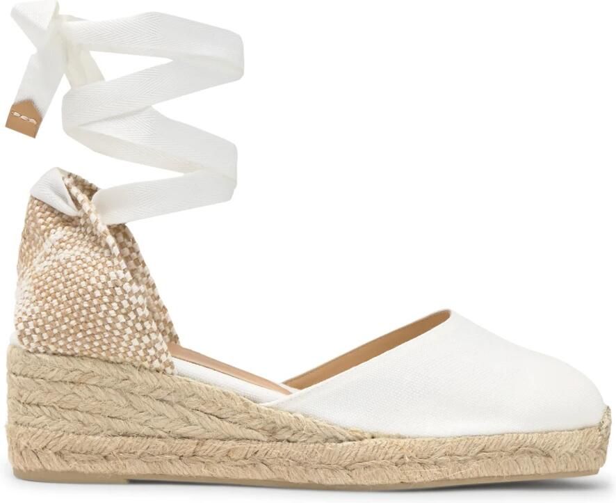 Castañer Carina -katoenen espadrilles met striksluiting en 5 cm sleehak.