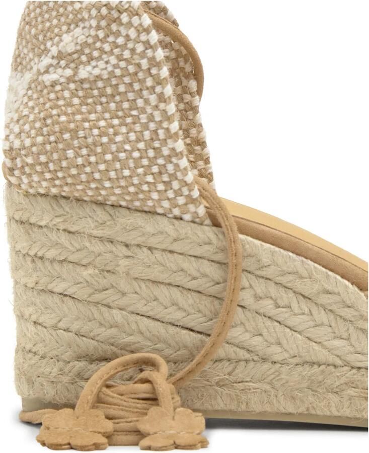 Castañer Cognac Wedge Espadrilles met Leren Bandjes Brown Dames - Foto 5