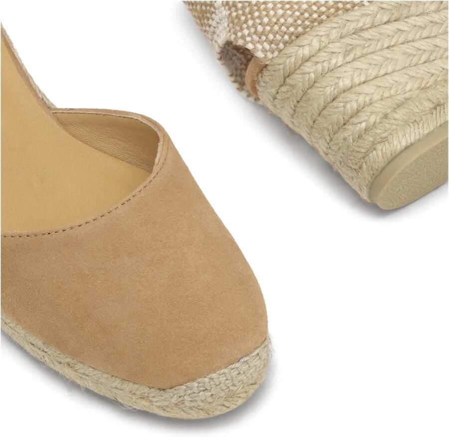 Castañer Cognac Wedge Espadrilles met Leren Bandjes Brown Dames - Foto 3