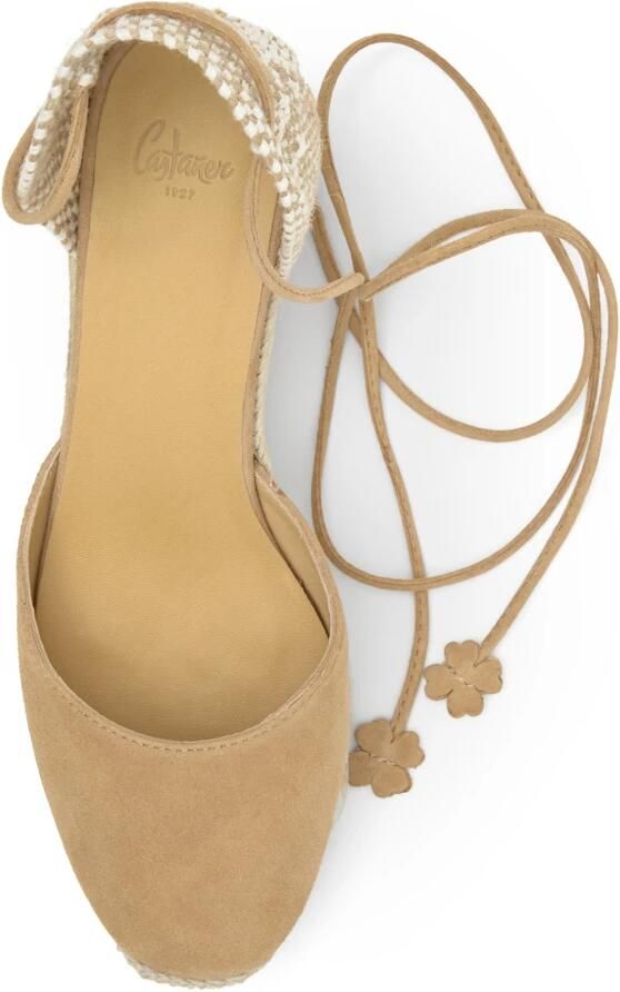 Castañer Cognac Wedge Espadrilles met Leren Bandjes Brown Dames - Foto 6