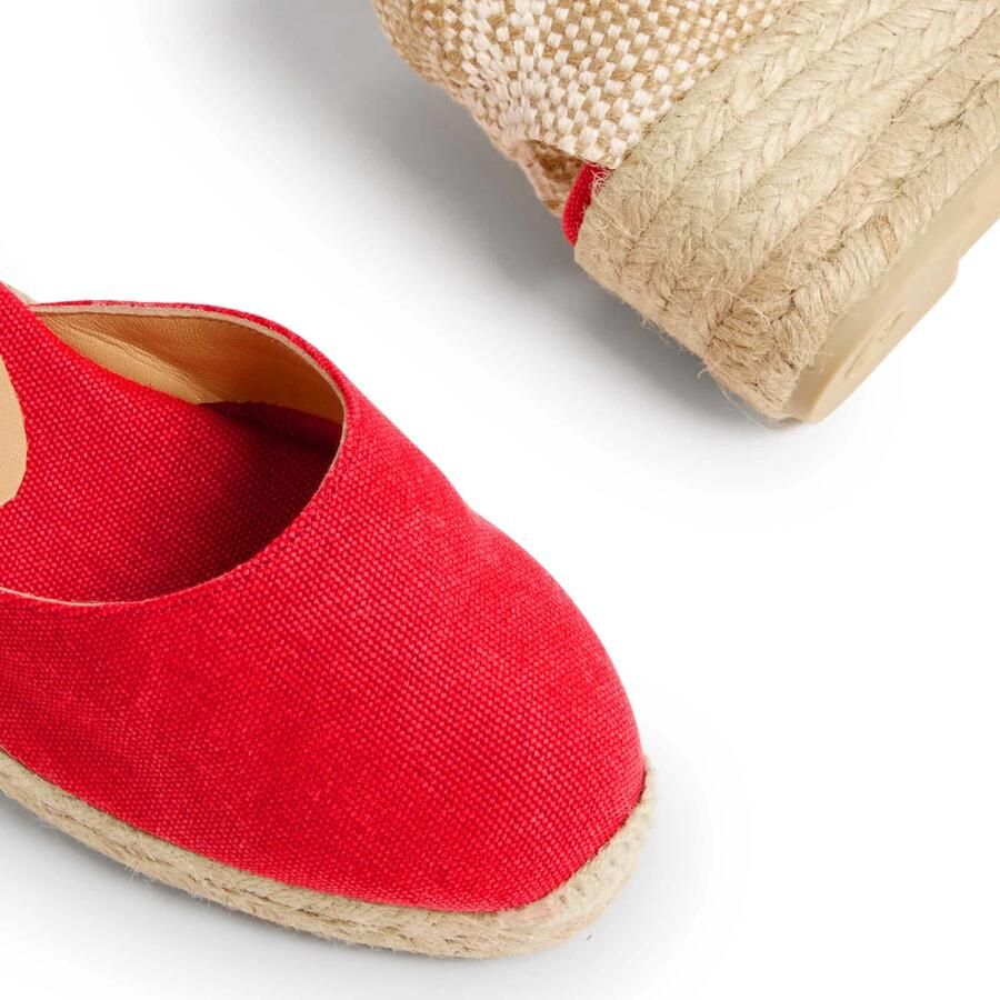 Castañer Carina gewassen-katoenen espadrilles met striksluiting en 5 cm sleehak. - Foto 2