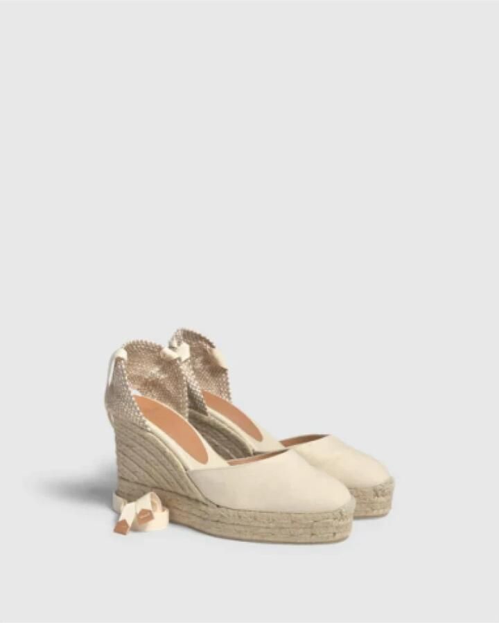Castañer Carina 8ED 001 Sleehak Espadrilles Beige Dames