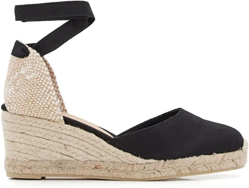 Castañer Zwarte Espadrille Sneakers met Enkelveters Black Dames - Foto 3