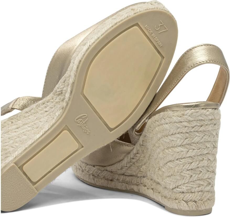 Castañer Gouden Espadrille Sleehak Sandalen