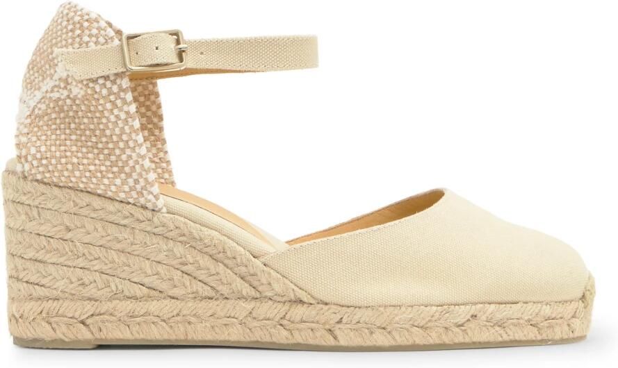 Castañer Ivoor Katoenen Espadrilles met Sleehak