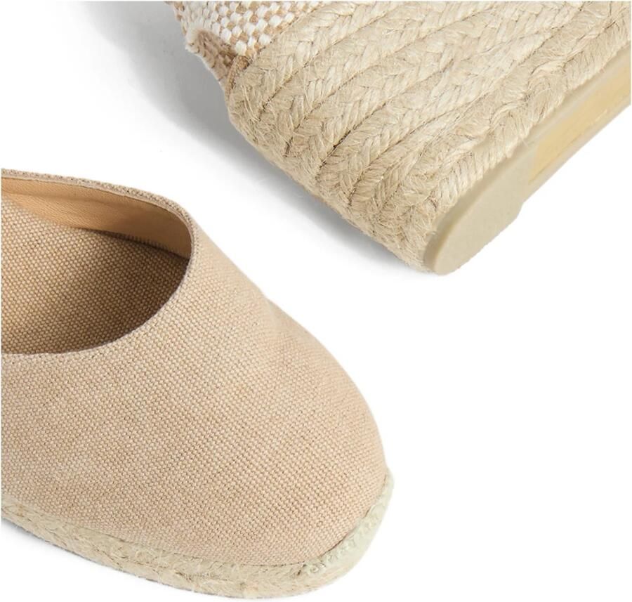 Castañer Hoge Wig Ivoor Espadrilles Sandalen Beige Dames