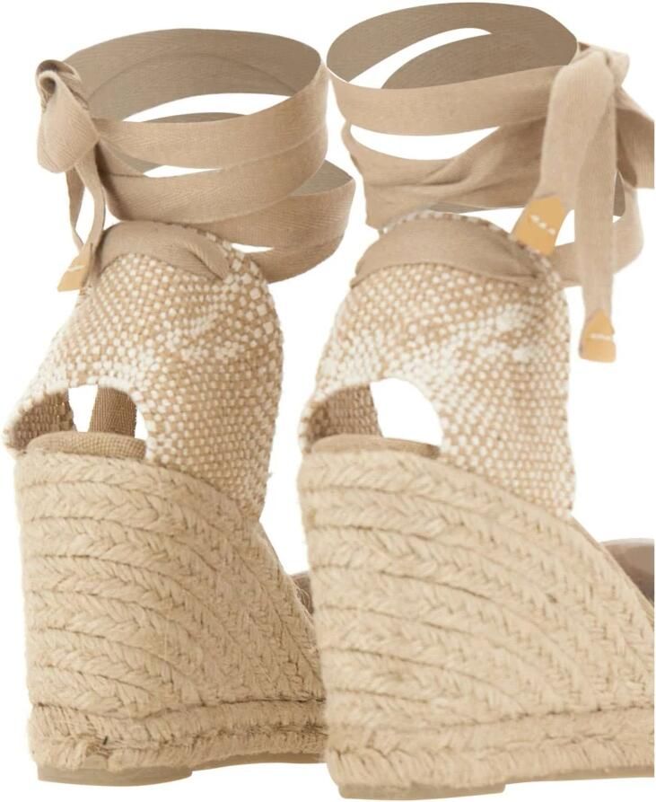 Castañer V-vormige Wedge Espadrilles met Strik Beige Dames - Foto 3