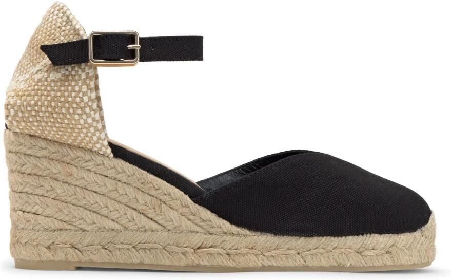 Castañer Zwarte Espadrille Sleehak Sandalen Black Dames