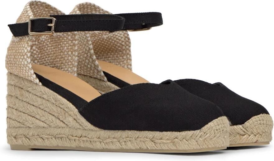 Castañer Zwarte Espadrille Sleehak Sandalen Black Dames - Foto 5