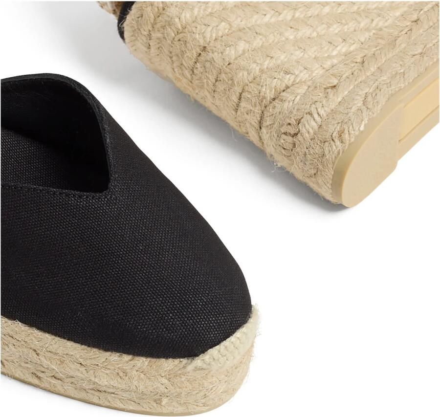 Castañer Chiarita katoenen espadrilles met enkelbandje met zijdelingse metalen gesp en dubbele platform met 9 cm sleehak. - Foto 3