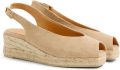 Castañer Canvas Sleehak Espadrilles met Open Neus Beige Dames - Beige