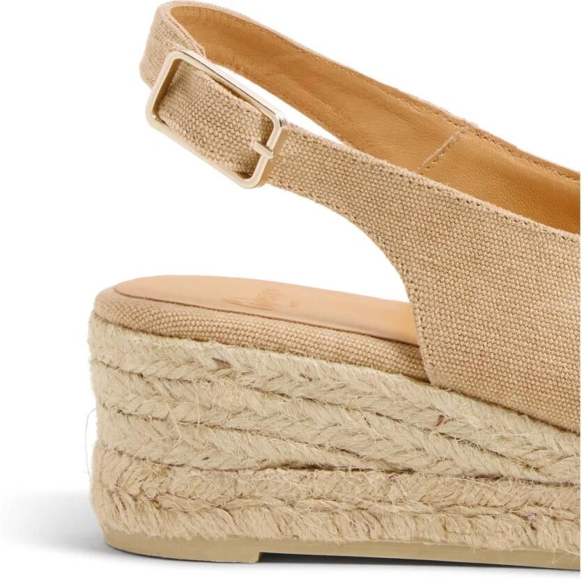 Castañer Canvas Sleehak Espadrilles met Open Neus Beige Dames - Foto 9