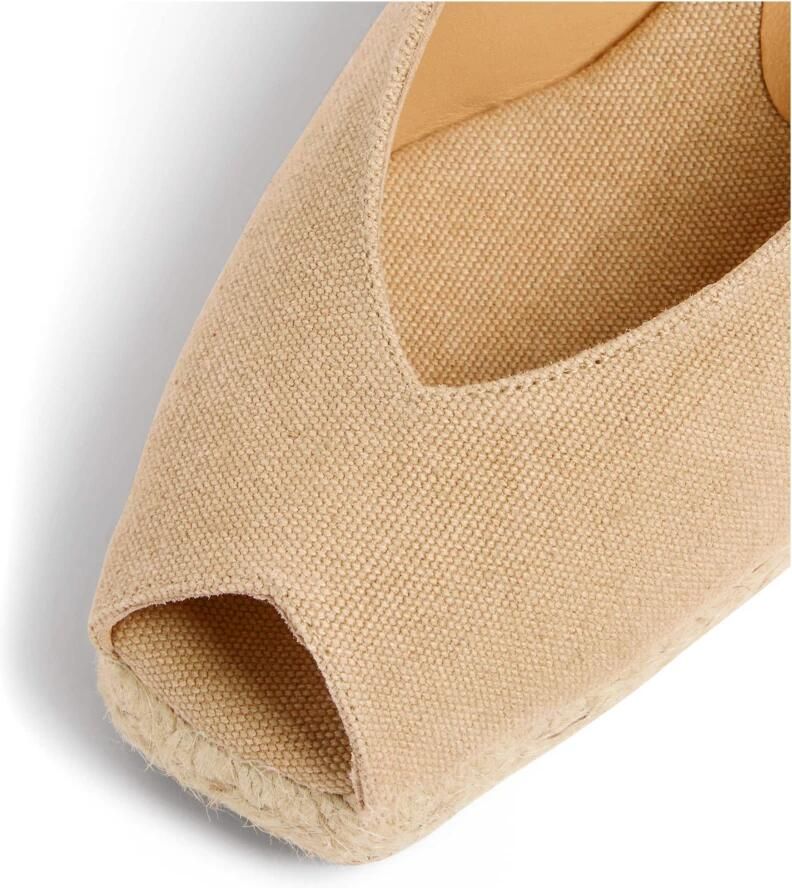 Castañer Canvas Sleehak Espadrilles met Open Neus Beige Dames - Foto 8
