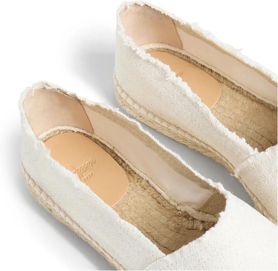 Castañer Espadrilles met Glitterfinish en Contrasterende Inzet White Dames