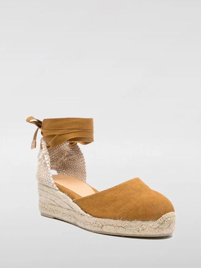 Castañer Oranje Espadrille Sleehak Sandalen