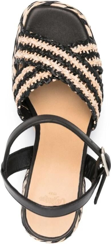 Castañer Zwarte Sandalen met Gekruiste Bandjes - Foto 4