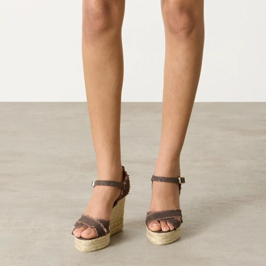 Castañer Bruine Sleehak Espadrilles Sandalen Brown Dames - Foto 2