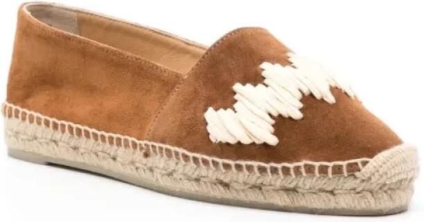 Castañer Karen espadrille flats gemaakt in Spanje met splitleer en raffia hebben een gesloten neus. Brown Dames - Foto 2